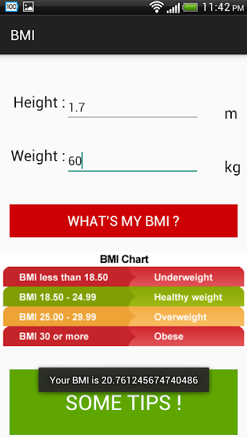 Body Mass Index Calculator